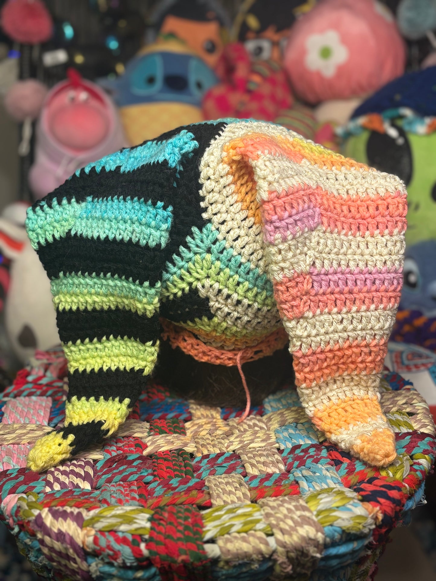 Rainbow/ B&W Jester Hat
